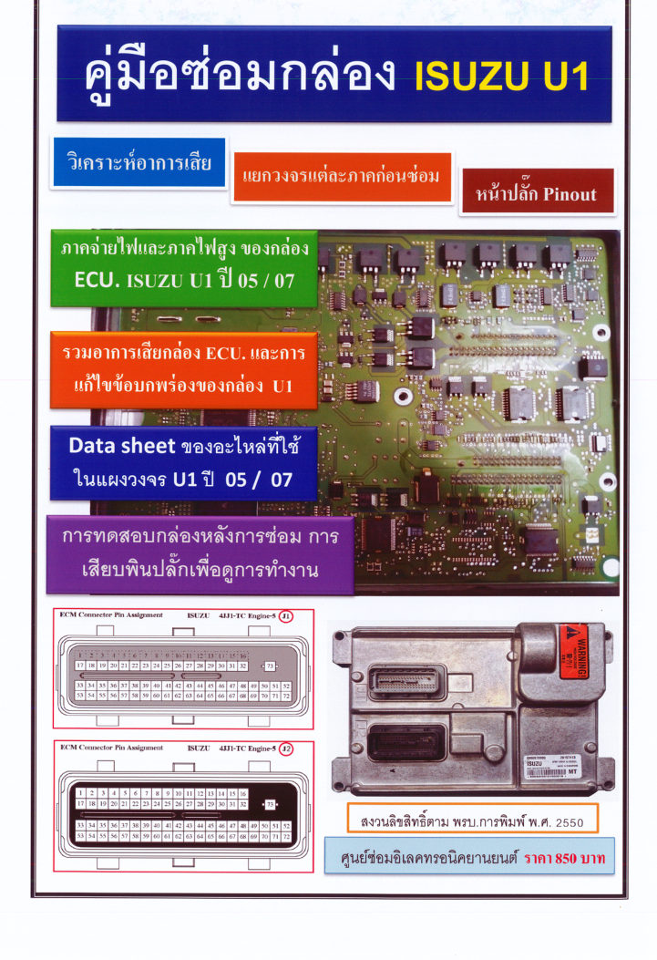 ปก คู่มือซ่อมกล่อง ECU Isuzu U1
