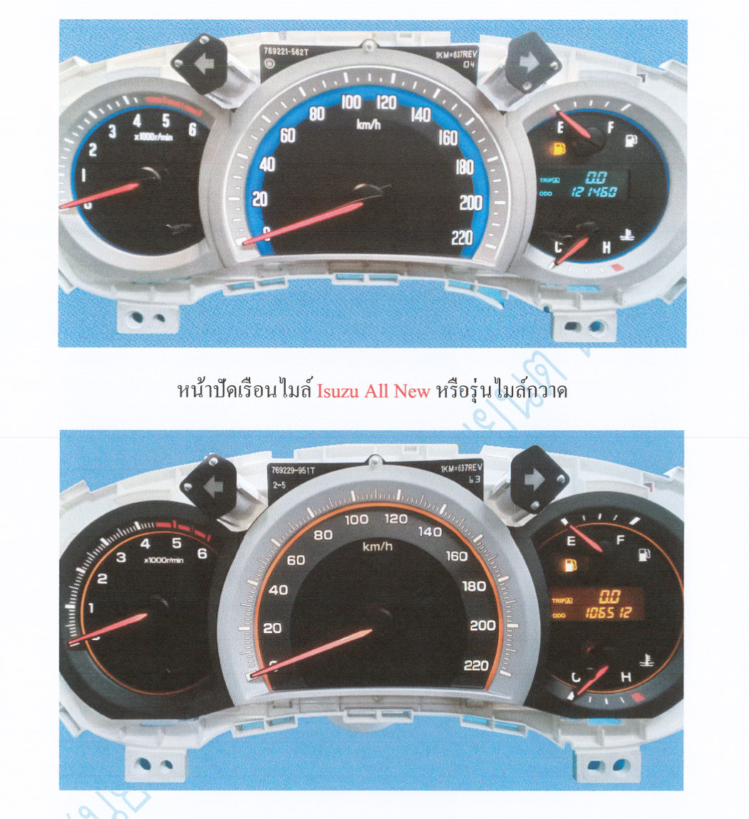 เปรียบเทียบหน้าปัด Isuzu All New ที่ใช้ในเนื้อหา